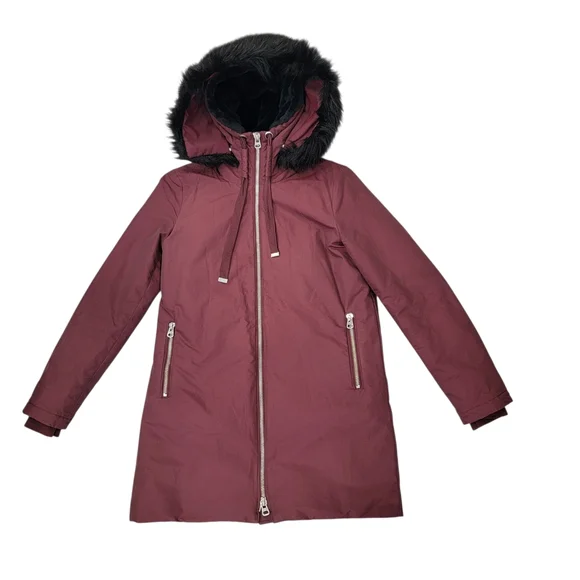 Zara Parka Acolchada Water Repellent Winter Coat Faux Fur Hooded Women’s Small - Picture 5 of 16